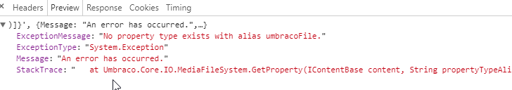 Response from server
