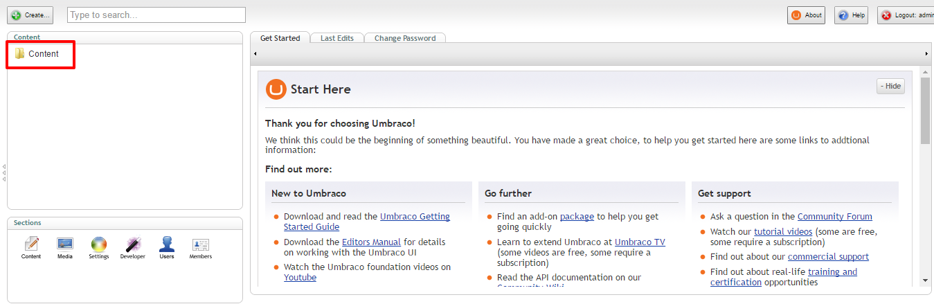Check here - "Content" list not loading