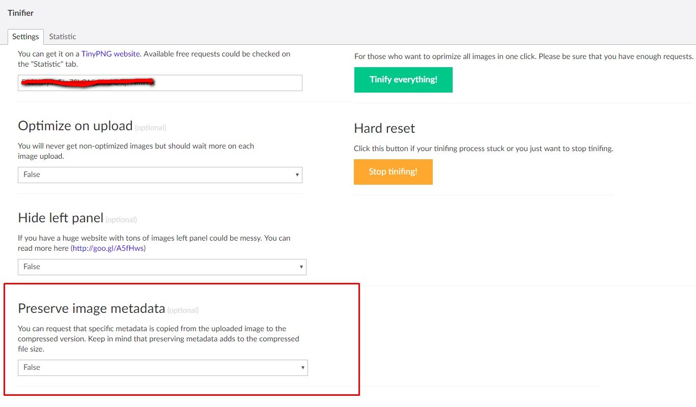 Preserve metadata option