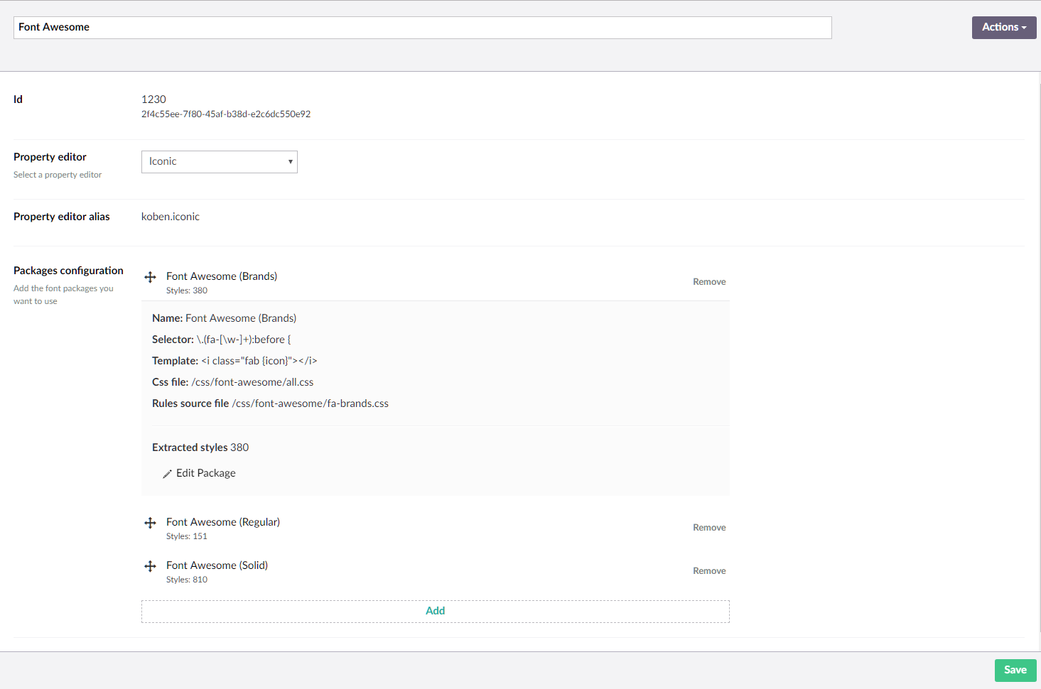 Iconic Configuration for FontAwesome Free 5.3.1