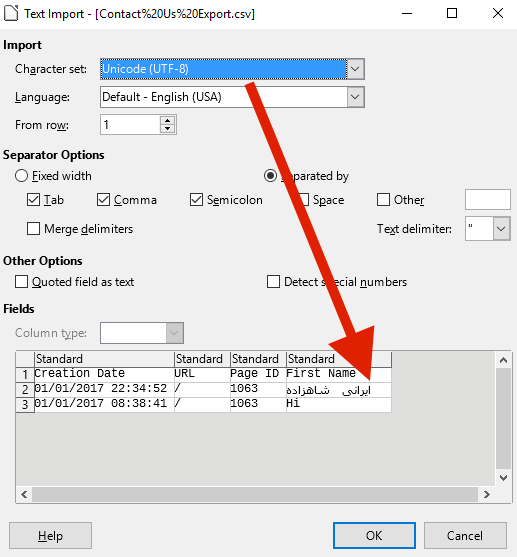 Unicode Calc Import