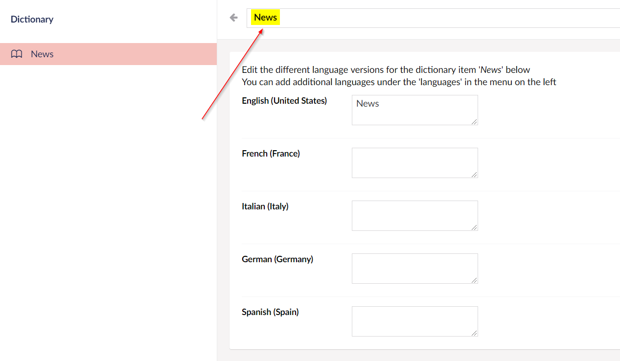 image to show the where the name is in the dictionary item