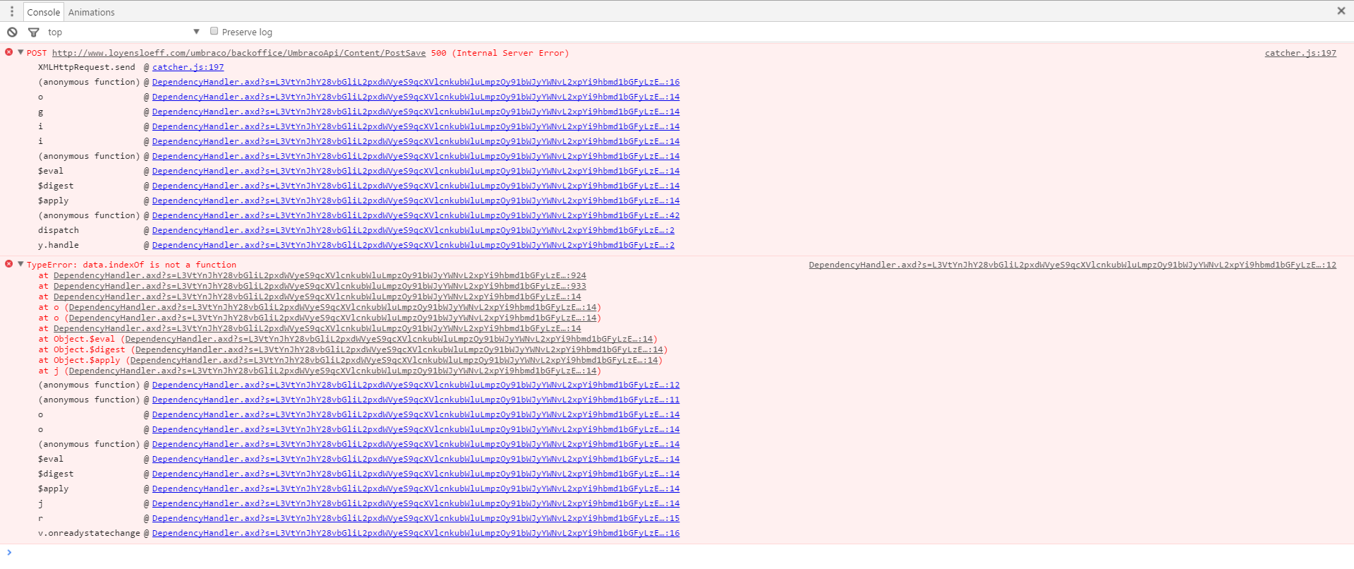 Error in console