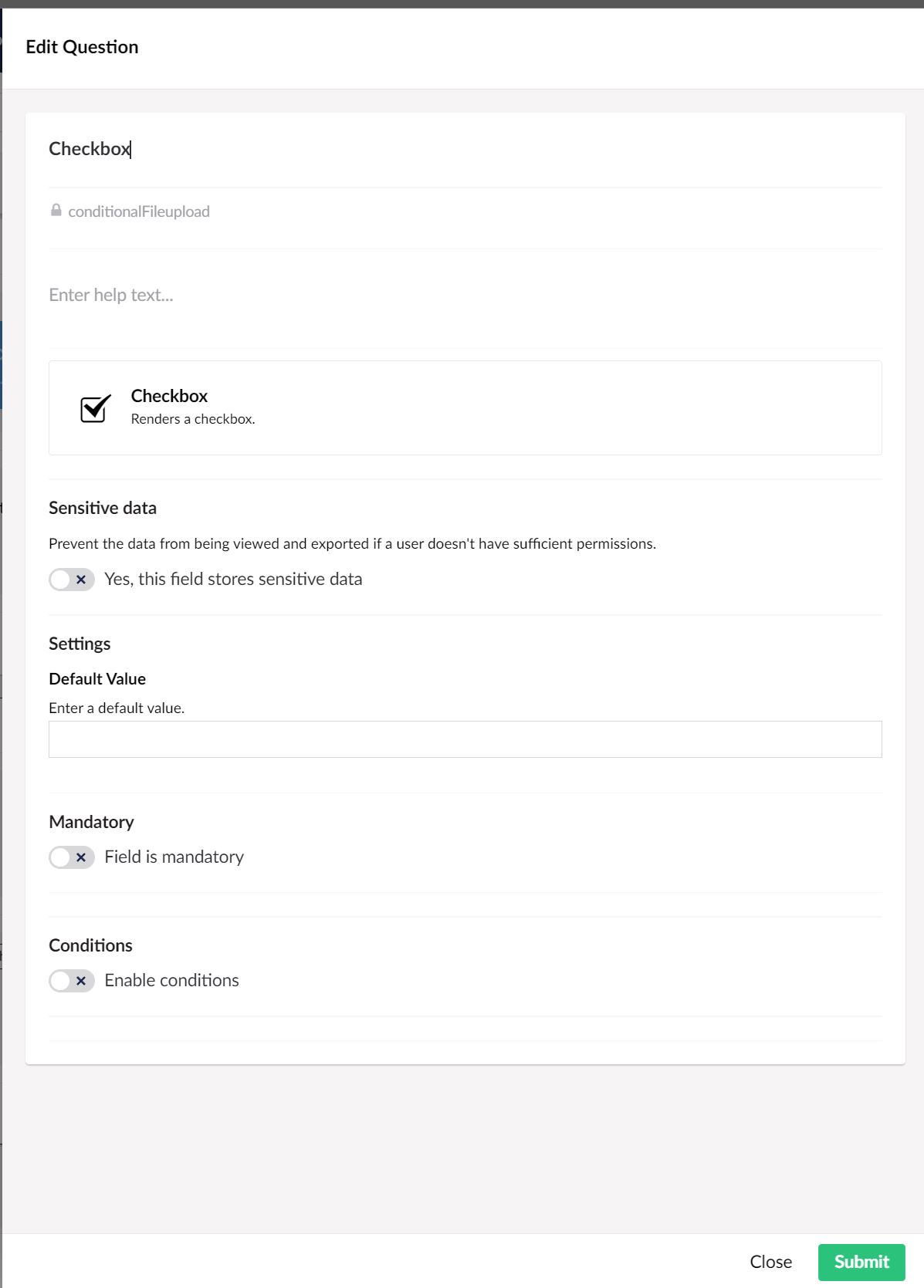 Settings open