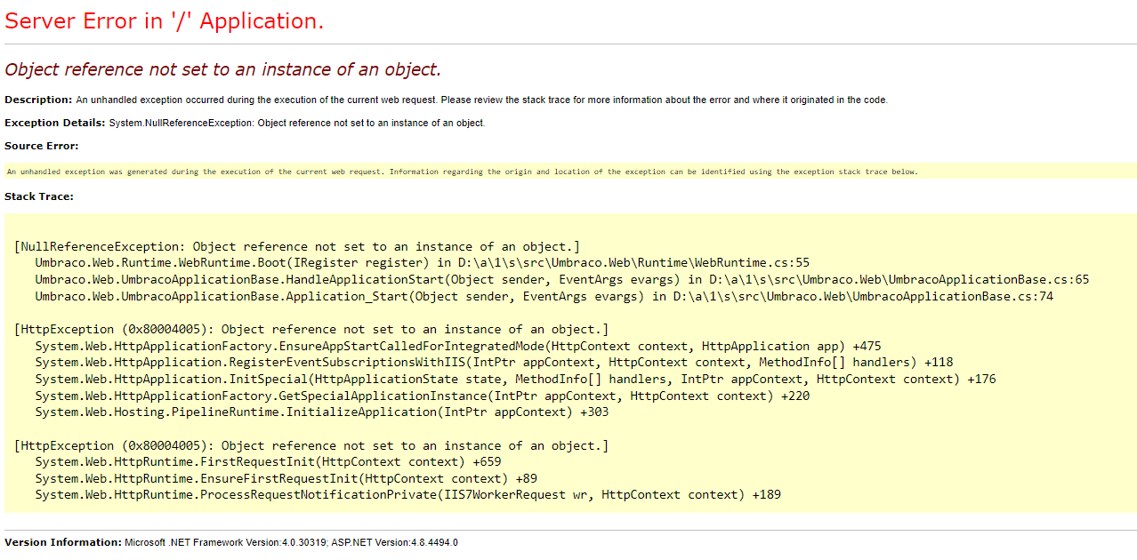 The server error