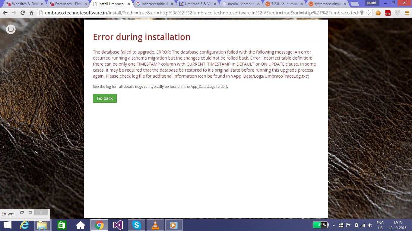 Error Screenshot
