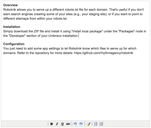 Minimal Formatting Options
