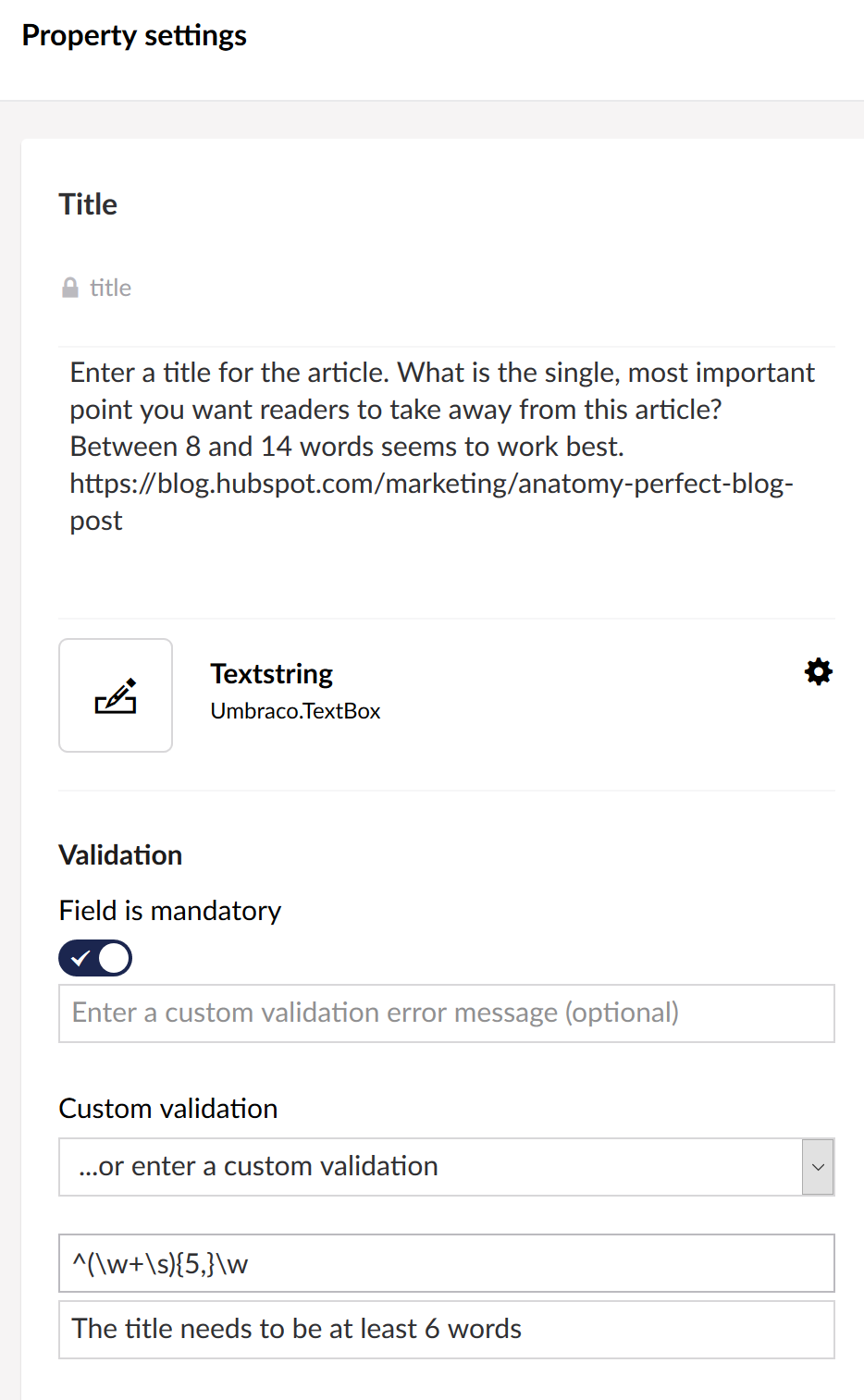 PropertySettings