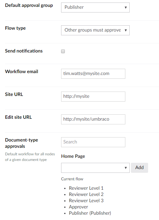 Workflow Settings