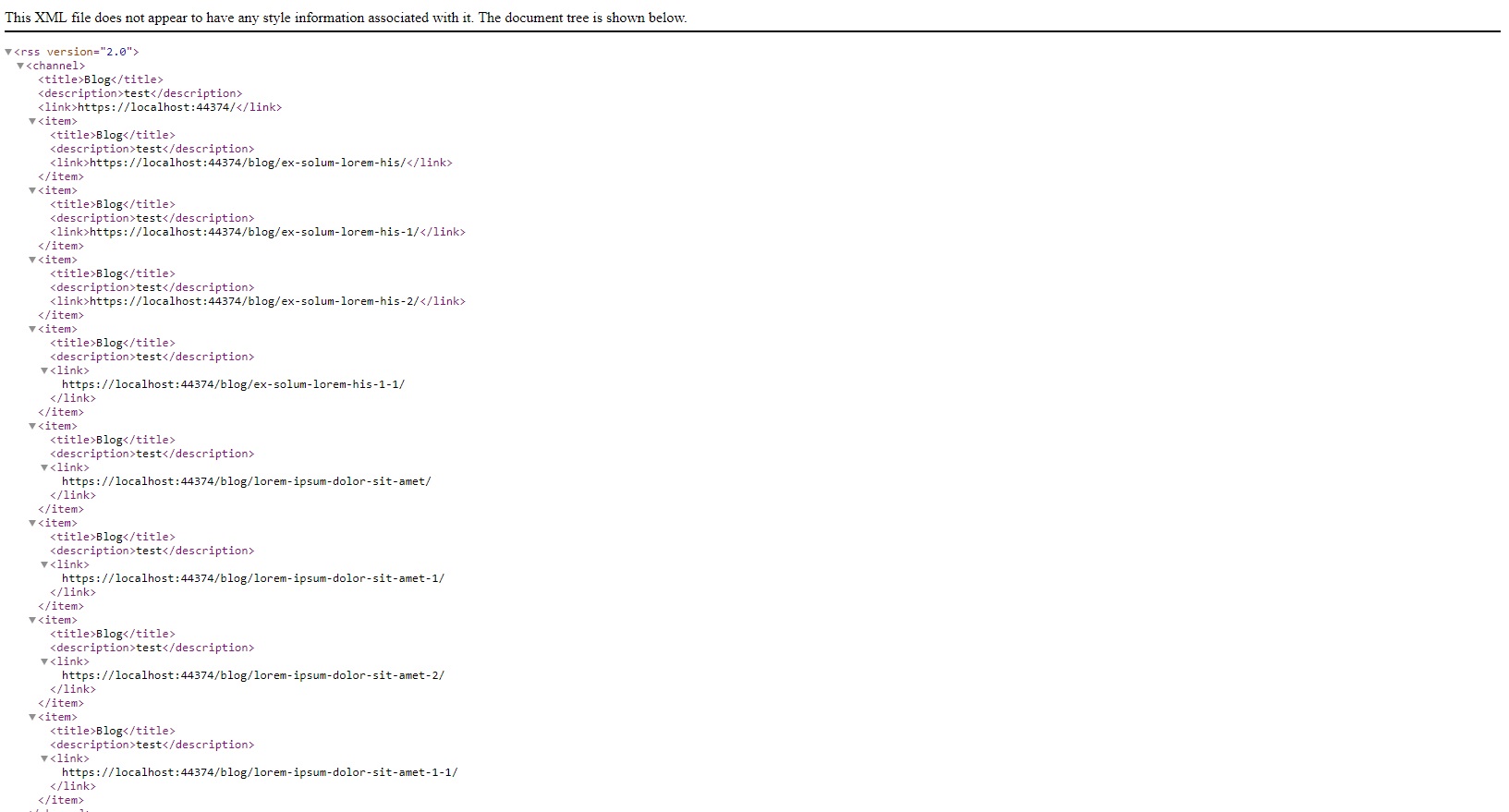 Rss feed output
