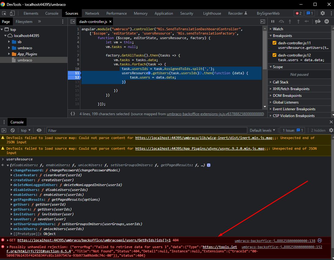 Chrome Console Error