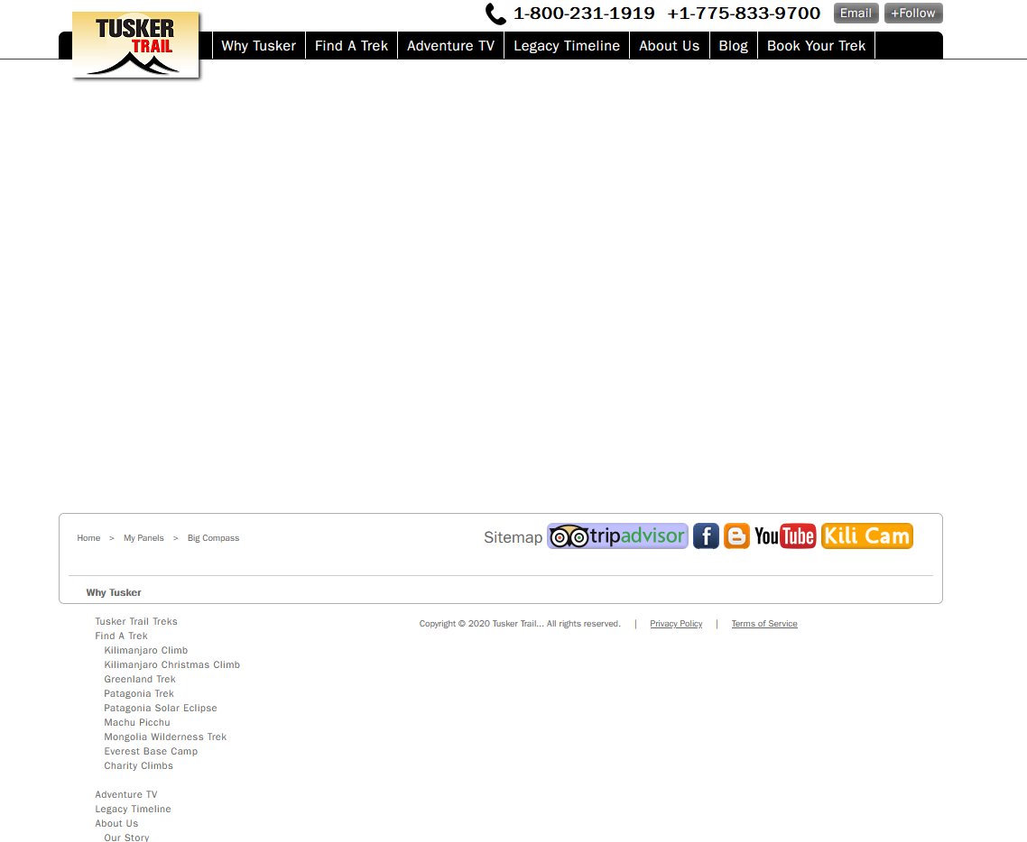 screenshot of home page