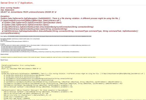 SQL CE process locked
