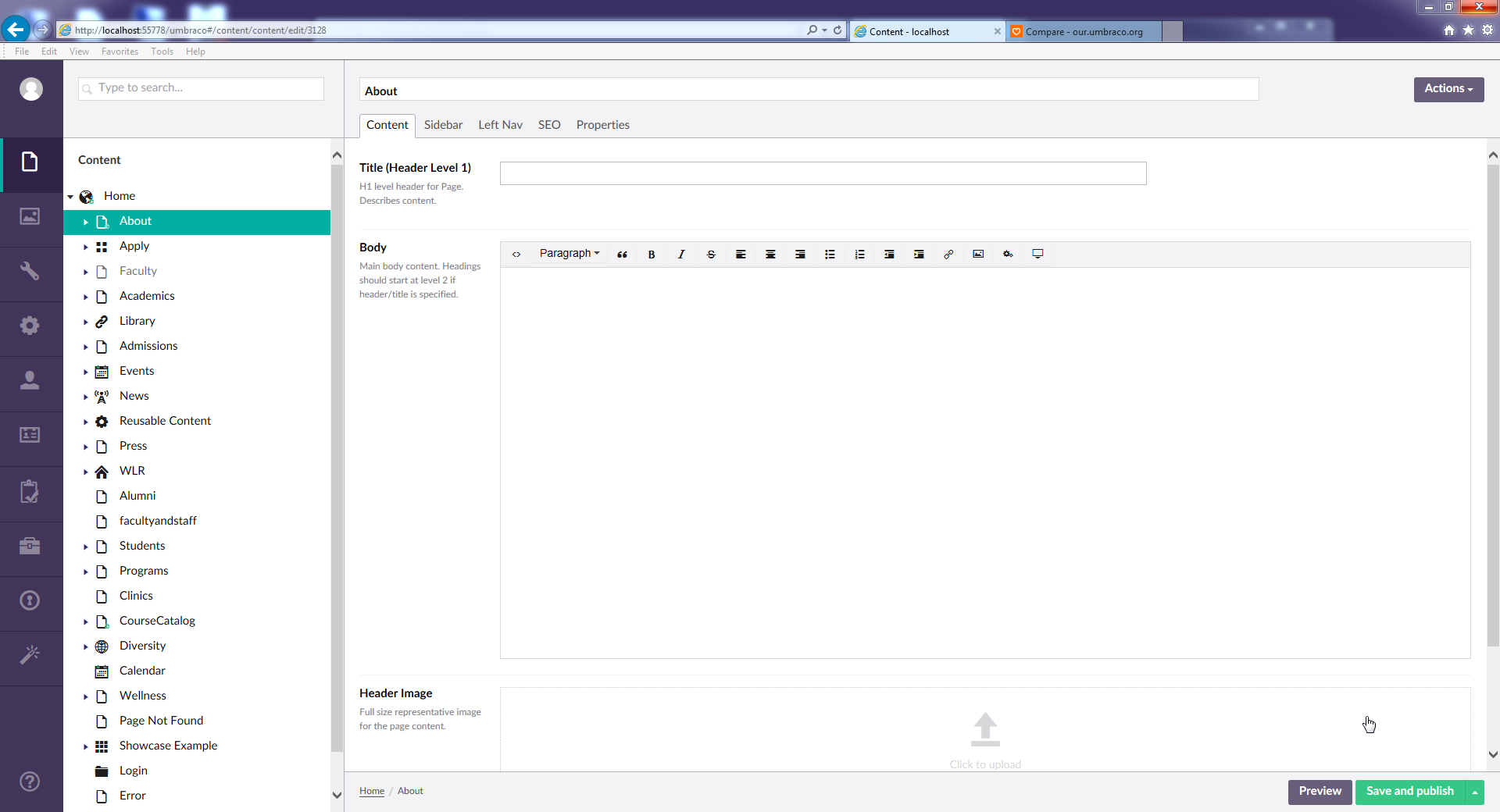 Local machine screenshot