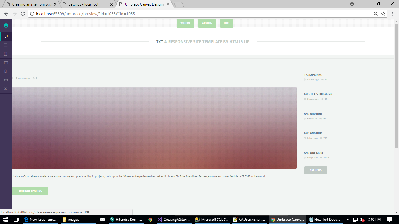 Here when going to specific blog I don't see the blog title
