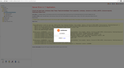 Screen Shot of Error