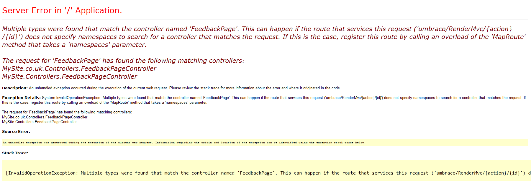 Yellow screen of death