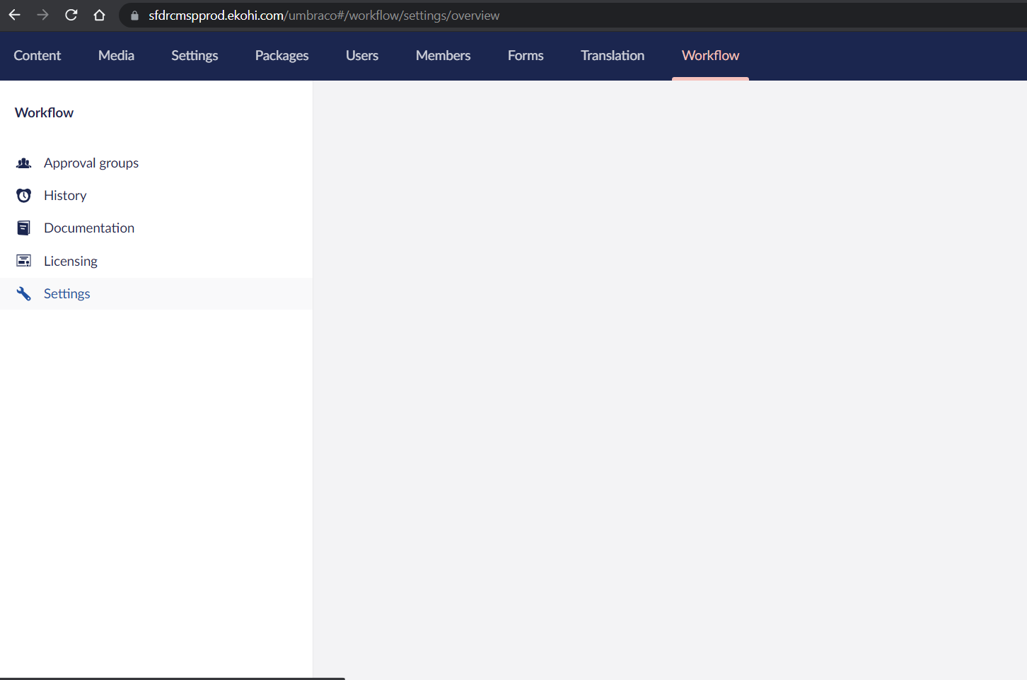 Settings Tab Error