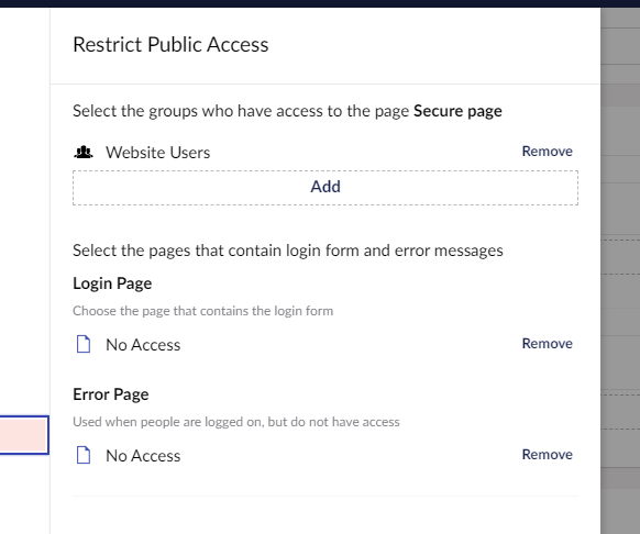 Restrict public access