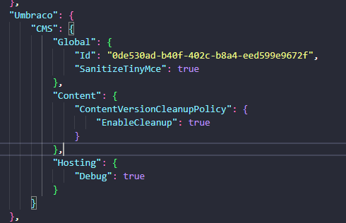 Umbraco settings