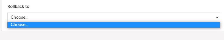 Empty rollback dropdown