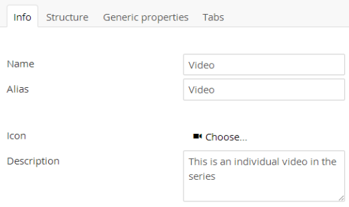 Video Media Type Info