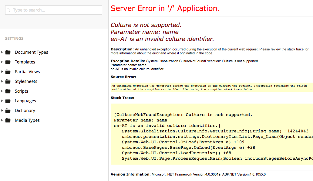 Culture is Not Supported
