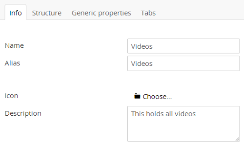 Videos Media Type Info