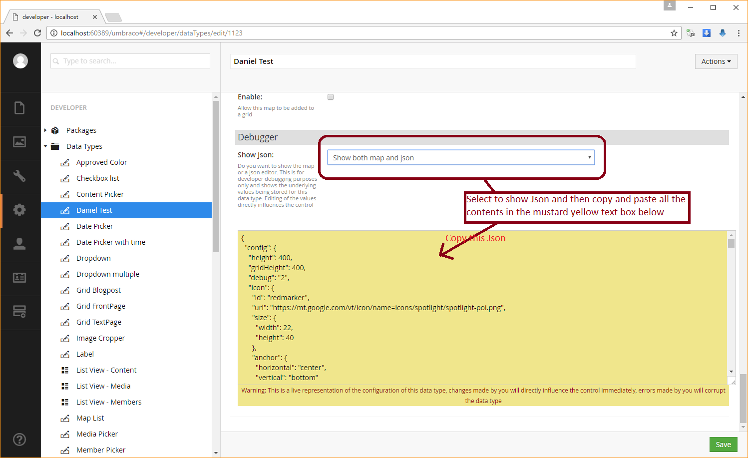 How to copy Terratype configuration 