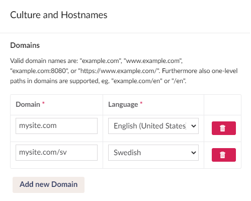 Set URL for Swedish content