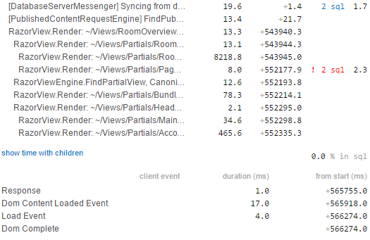 Debug overviewpage
