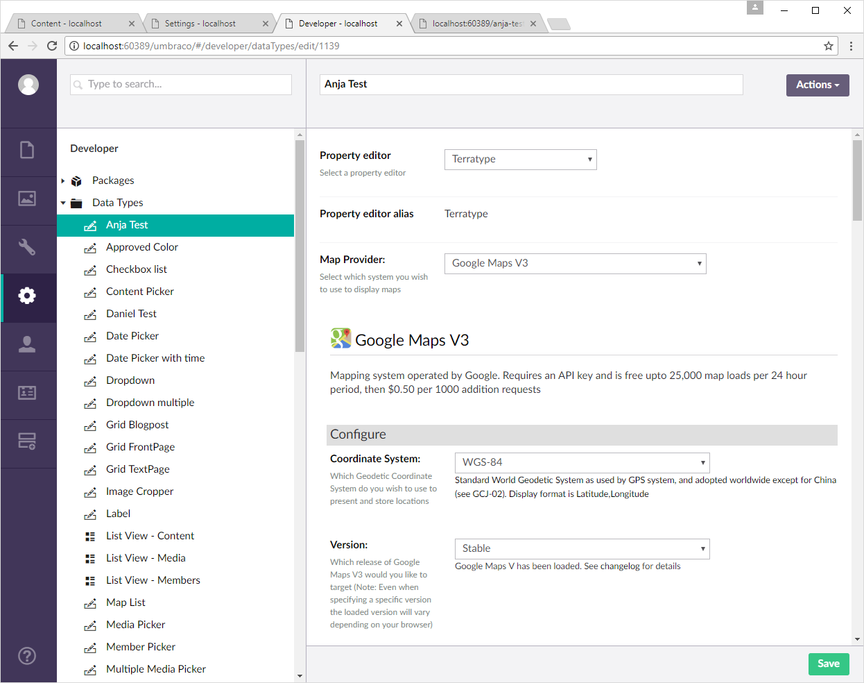 Creating Terratype Datatype