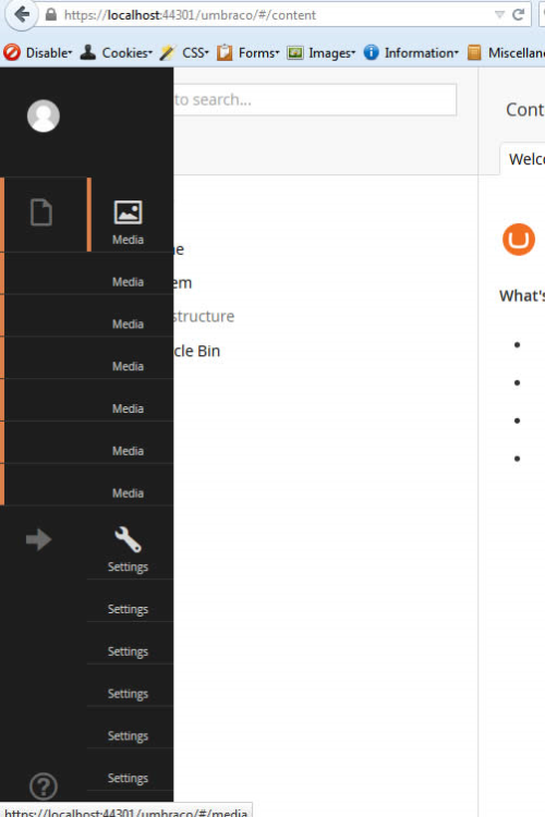 umbraco back-office 7.2.1