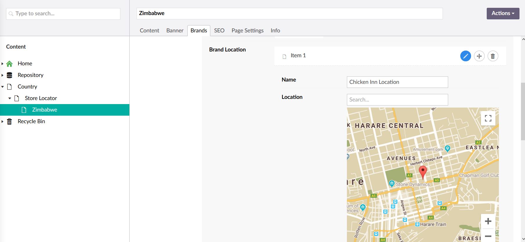 This is my backoffice data