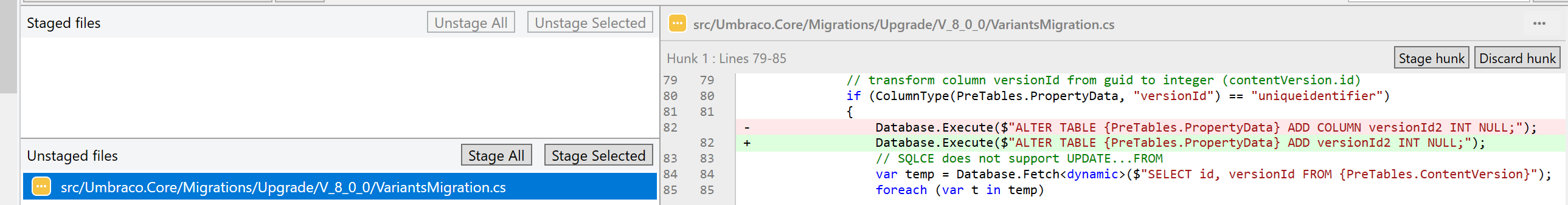 SQL Command that needed to be updated