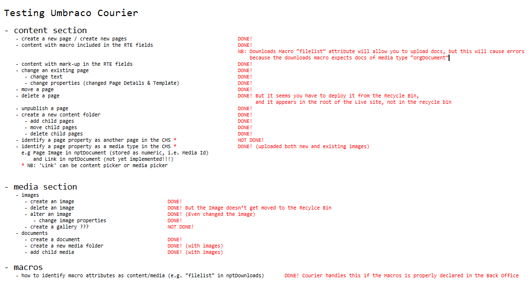 Courier Tests.