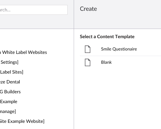 Screen capture from Create