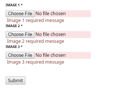 validation messages