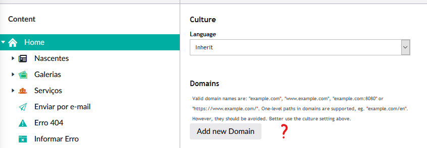 Home page domains