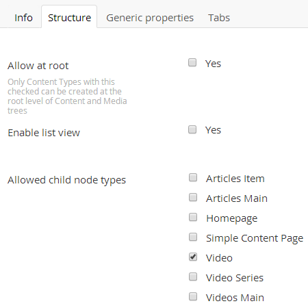 Video Series Document Type Structure