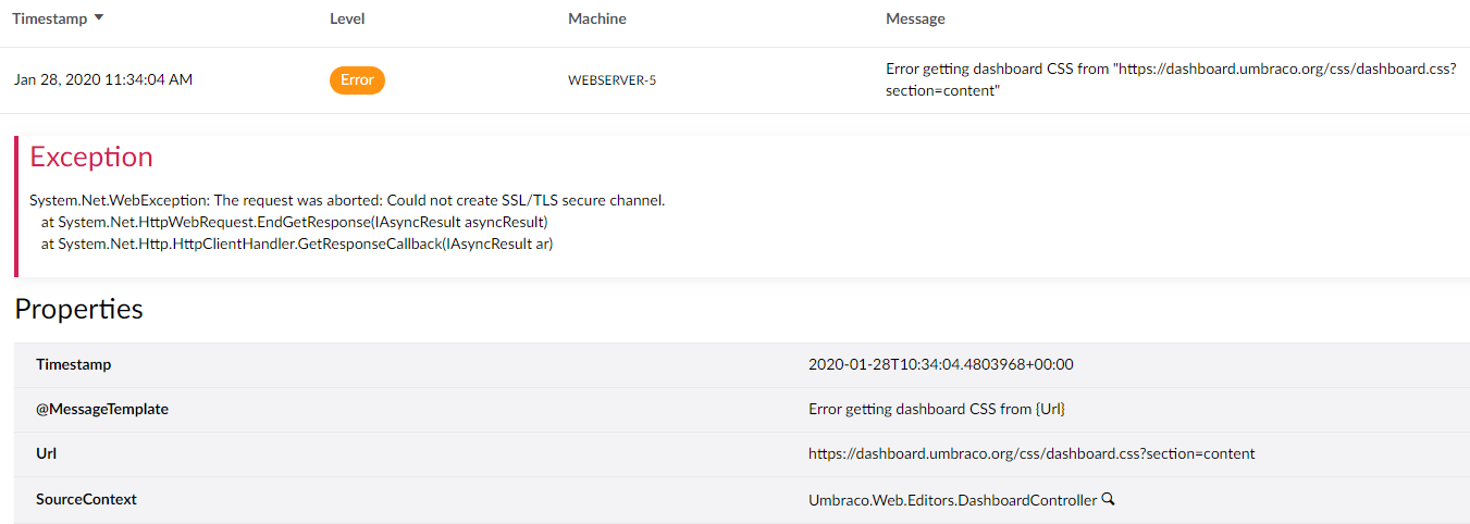 Umbraco Error 1