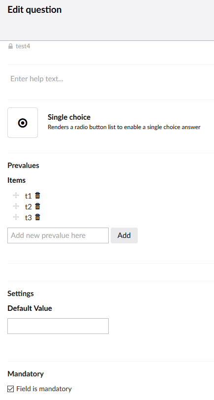form settings