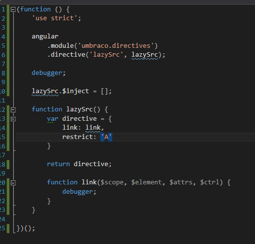 Code from the directive.