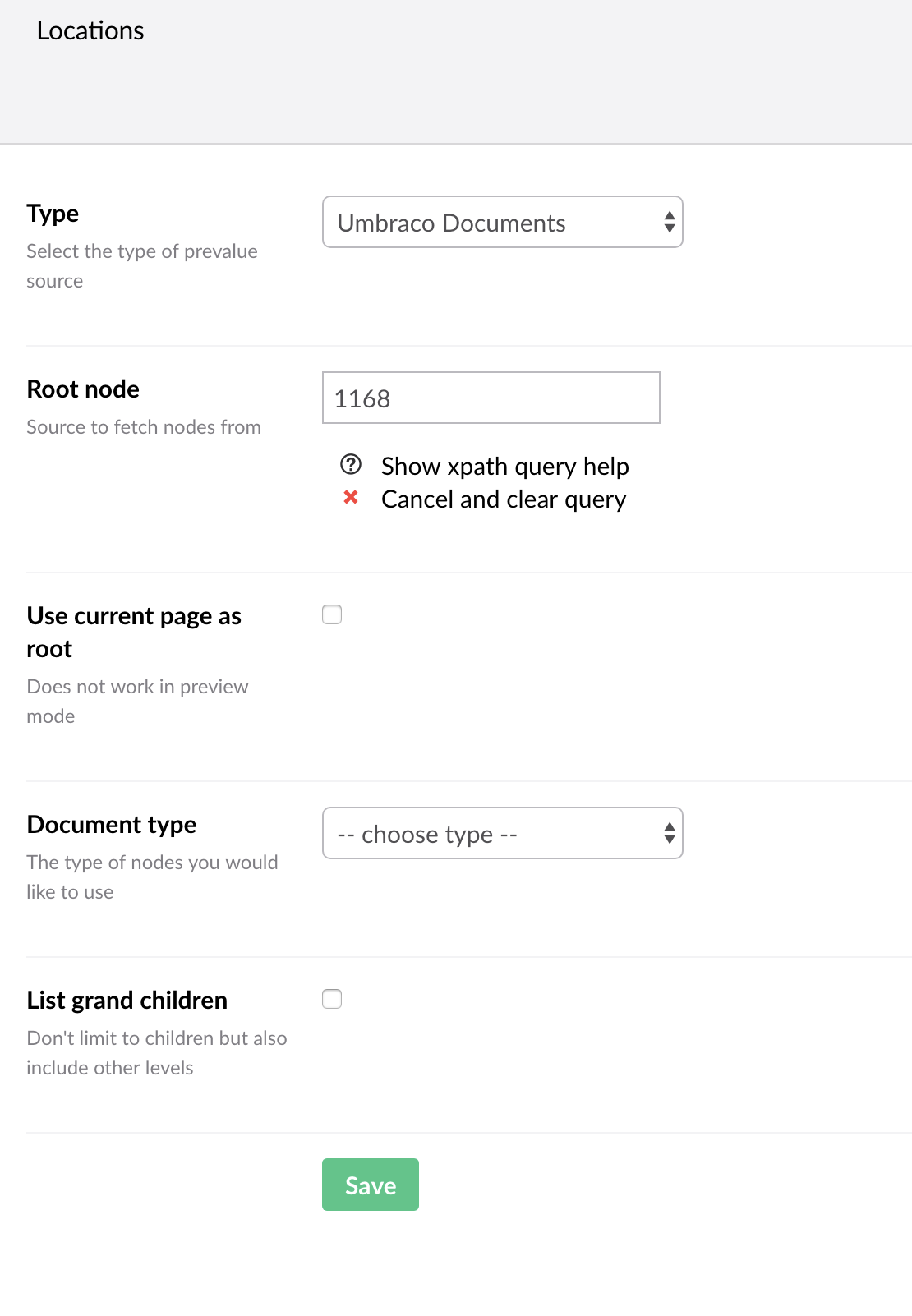 Screenshot of Prevalue setup