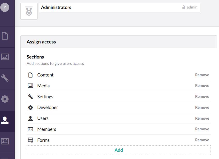 Edit the sections