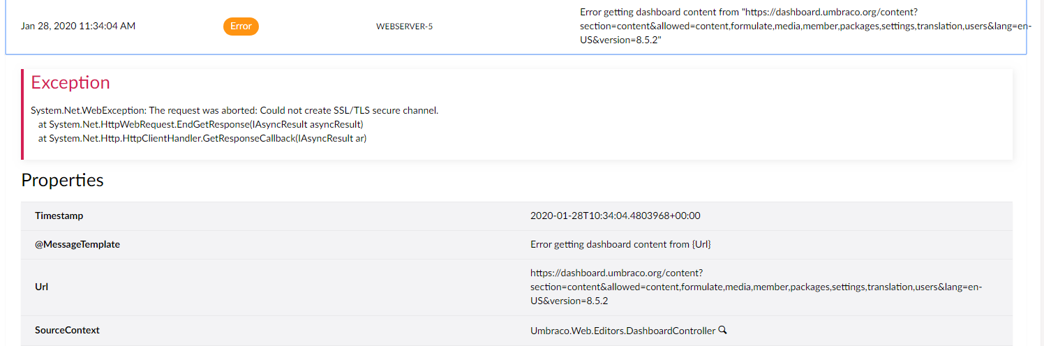 Umbraco Error 2