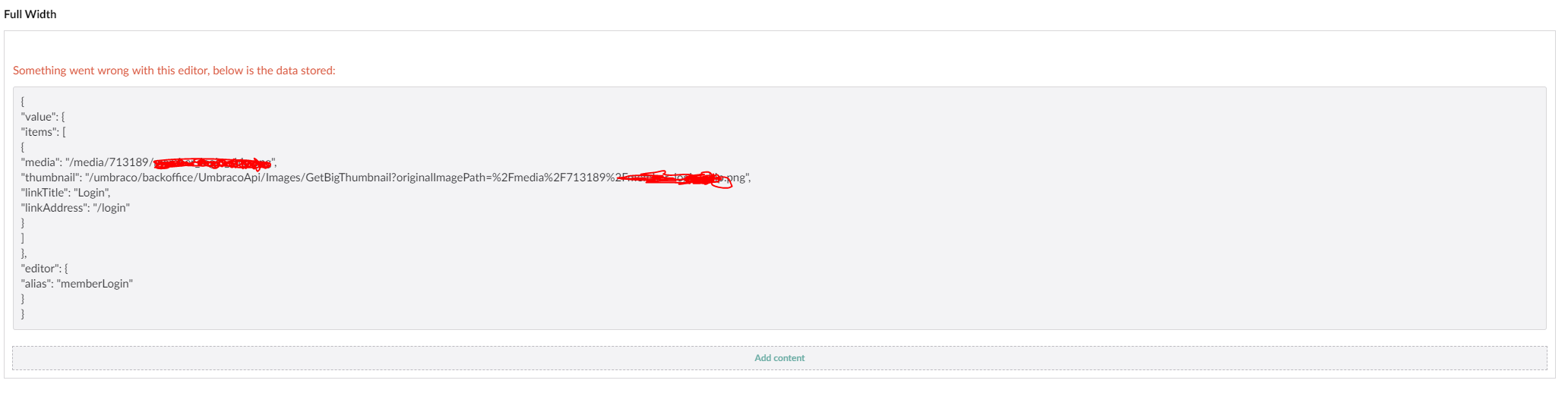 Grid content error