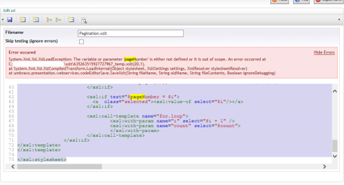 page number error