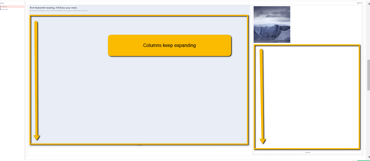 columns in Grid layout keeps expanding af page i loaded