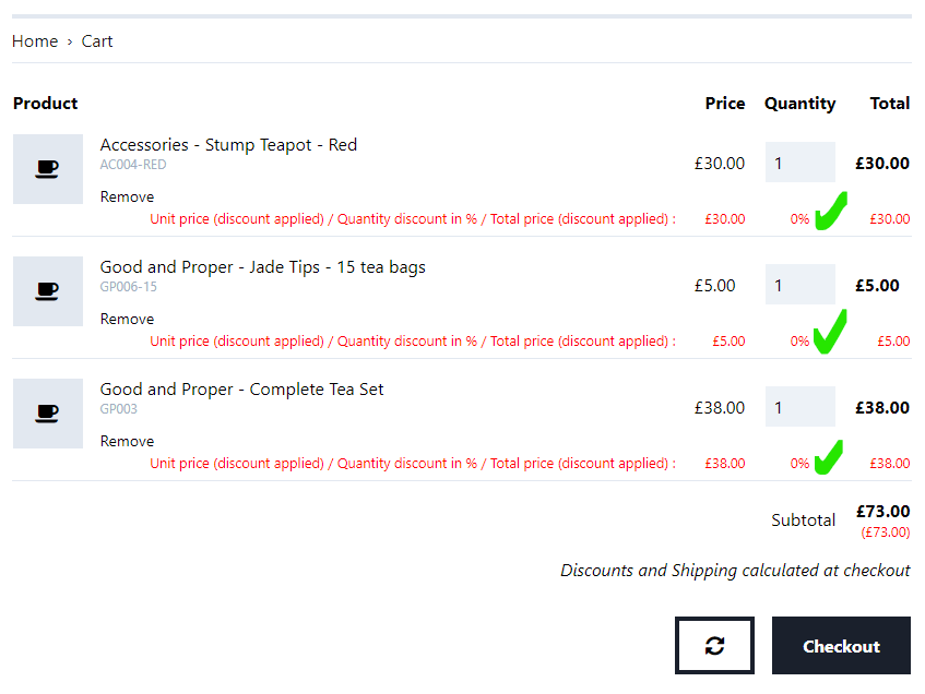 No discounts applied